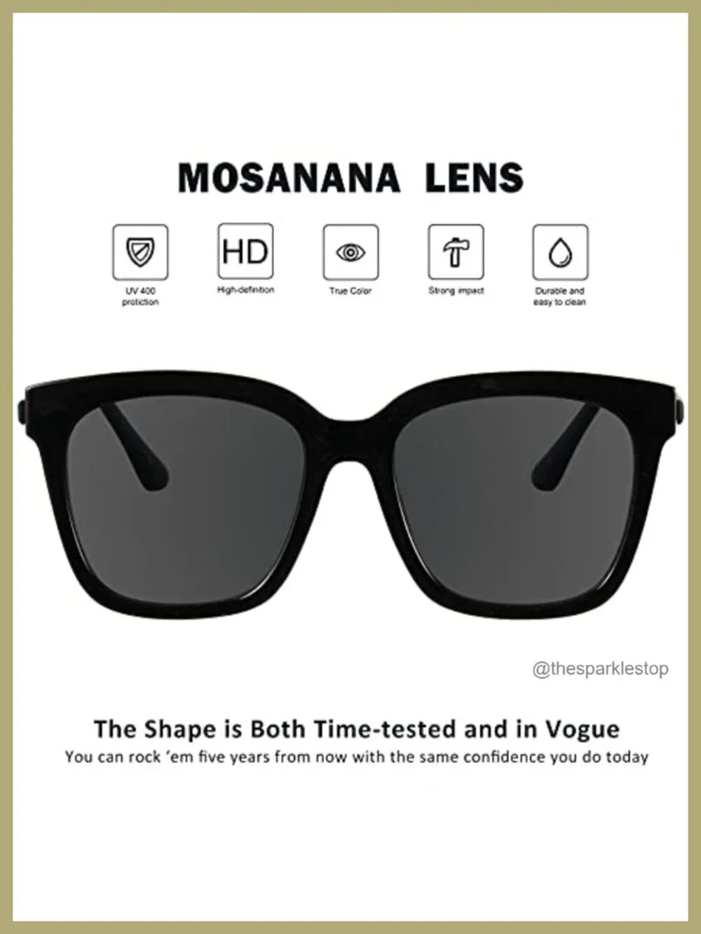 Oversized Square Sunglasses Women UV400 Metal Temples